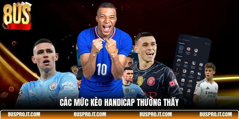 Các mức kèo handicap thường thấy